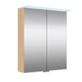 Peilikaappi Domestic City 60 cm LED valolipalla ja alavalolla Light Oak