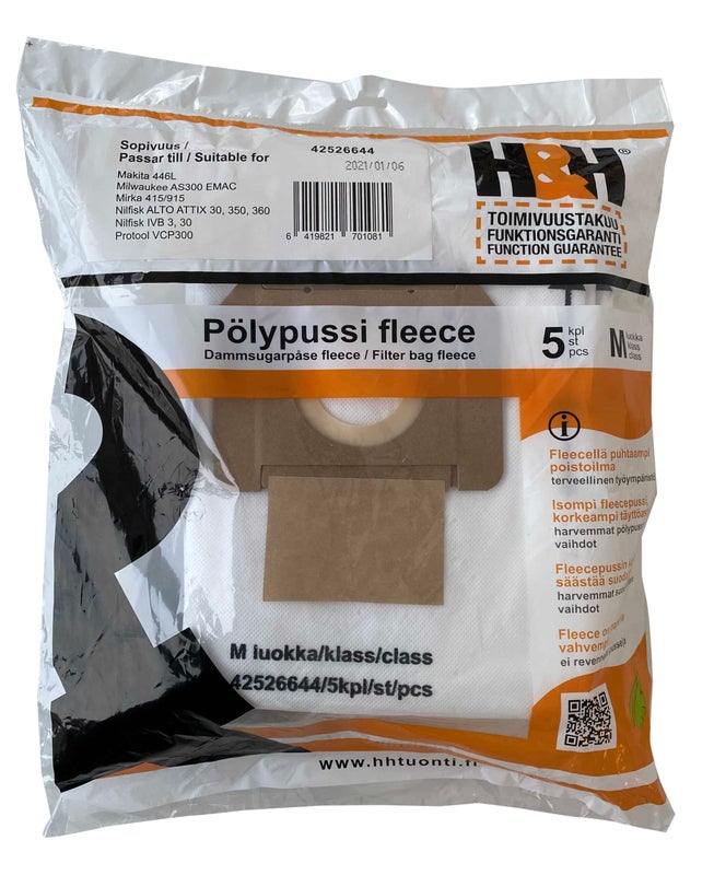 H&H P&ouml;lypussi fleece 5 kpl