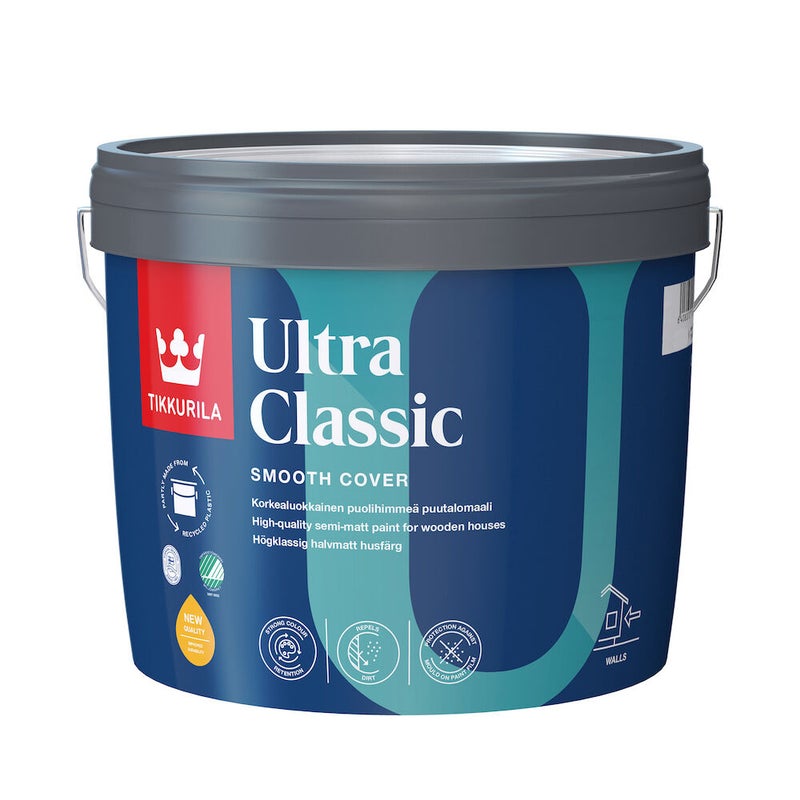 TIKKURILA ULTRA CLASSIC KORKEALUOKKAINEN PUOLIHIMME&Auml; PUUTALOMAALI ULKOMAALI 2,7L
